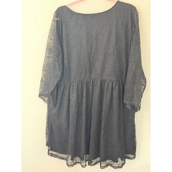 Torrid Lace Empire Waist Tunic Blouse Womens Size 3 Black Whimsigoth Sheer Sleev - Picture 5 of 12